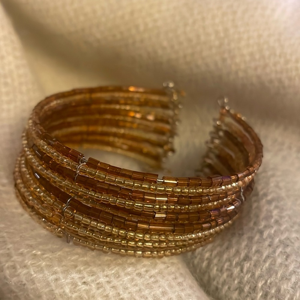 Brown memory wire bracelet